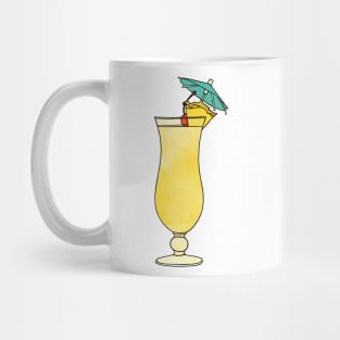 Pina Colada Watercolor Cocktail Drink Mug